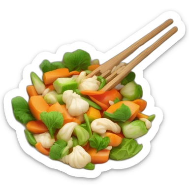 poelée de légumes dans un wok sticker