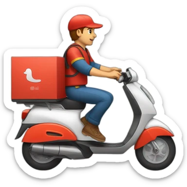 pizza delivery in pizza scooter sticker