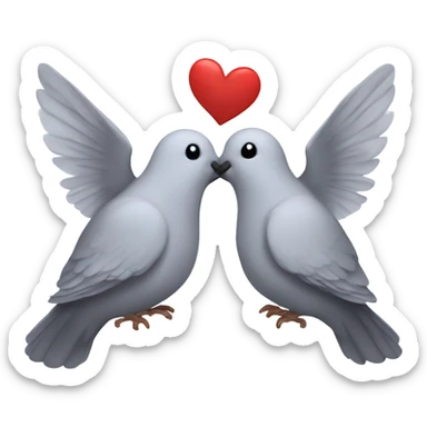 doves kissing sticker