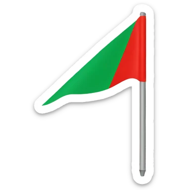 Red & green triangle flag  sticker