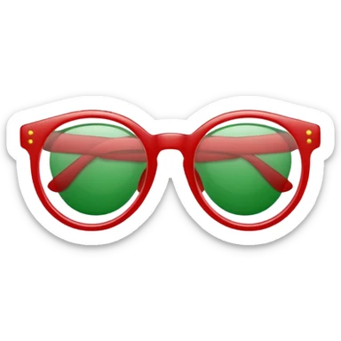 glitter red and green glasses vertically sticker