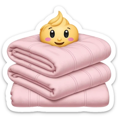Light pink folded blanket sticker