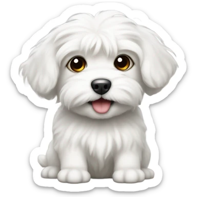 White Maltese puppy  sticker