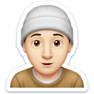 guy with huge nose on his face with a beanie hat on and has double chins sticker