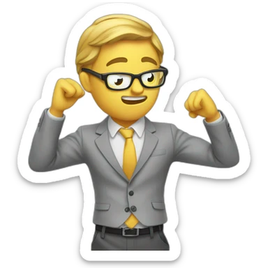 finance bro aggressively dabbing sticker