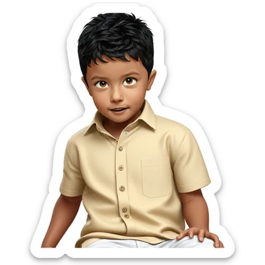realistic portrait of a boy sticker