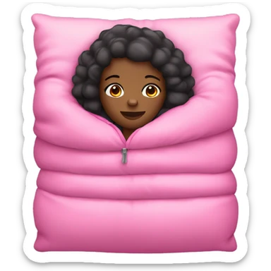 Black girl in pink sleeping bag full body sticker