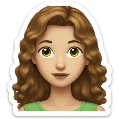 brownhair-green-eyes-girl sticker