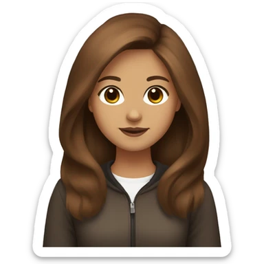 Girl with brown hair and write color  Pomeranian  sticker