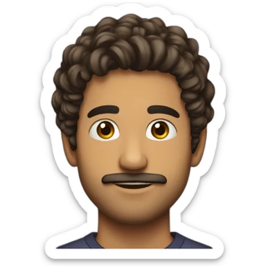 Vineet dixit no mustache soft hair not curly but not straight sticker