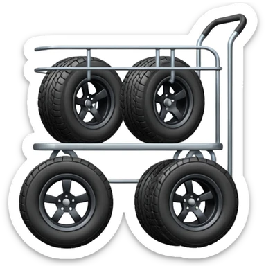 Trolley with tires sticker