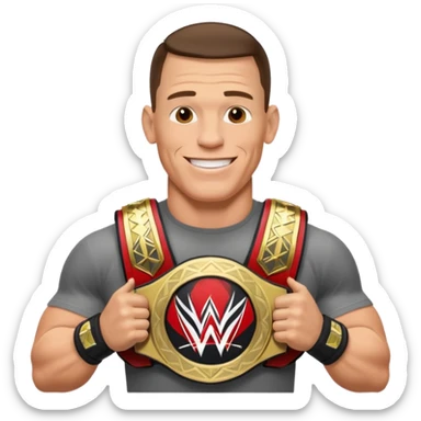 John Cena with wwe championship  sticker