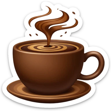 plain Coffee without Saucer, Brown Cup, no saucer. sticker