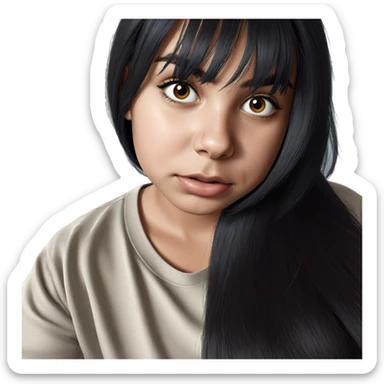 realistic portrait of a girl sticker