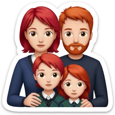 scottish family with son and daughter sticker