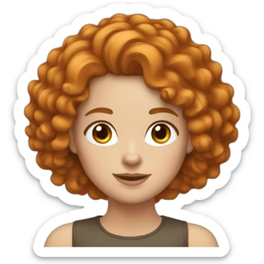 White girl with ginger curly hair sticker