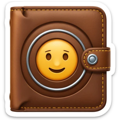 Billetera con un simbolo de manos agarradas en el medio sticker