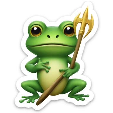 Frog with trident  sticker