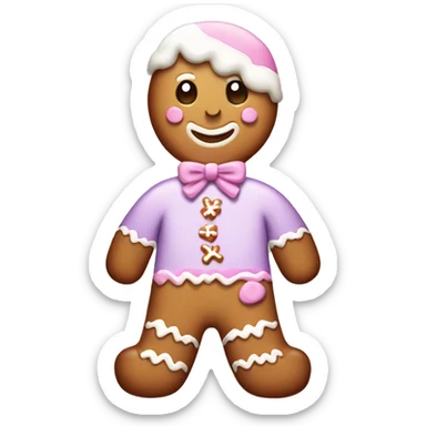 Pastel gingerbread man sticker