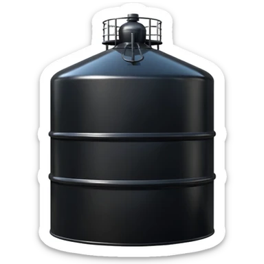 generate a beautiful big black oil storage tank. realistic and cinematic. glossy. 4 different options sticker