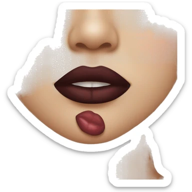 Labios con labial  negro  sticker
