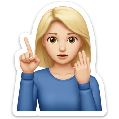 Female shaking finger saying no sticker