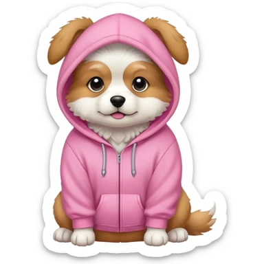 Dog wearing a hoodie pink  sticker