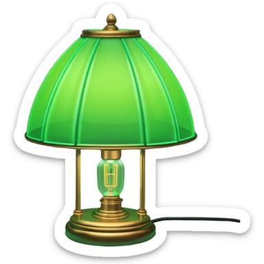 1980s green lighting lamp sticker
