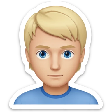 Nick Carter blue eyes, blonde bob cut hair sticker