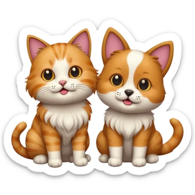 Cat dog sticker