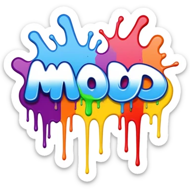 Graffiti the word mod with drippy paint  sticker