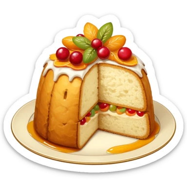 Italian pannetone on plate sticker