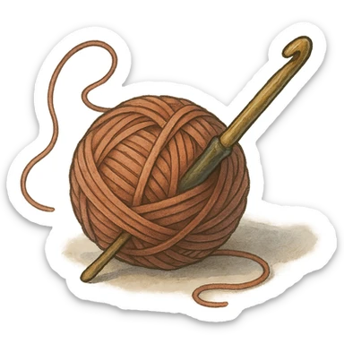 crochet yarn ball with hook sticker