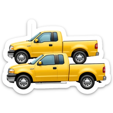 2001 Ford F150 pickup truck side view yellow sticker