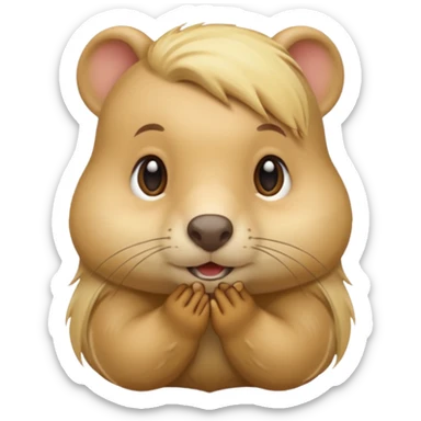Gopher long blonde hair sticker