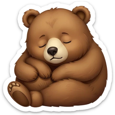 Sleepy bear sticker
