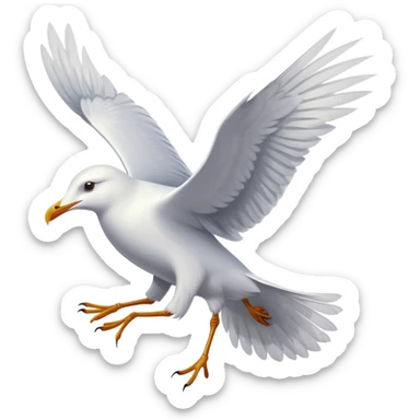 Seagull swooping down on people sticker