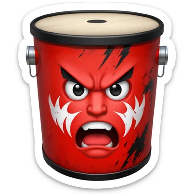 irate stencil on drum  remove skull sticker