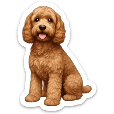 Reddish light brown cockapoo full body sticker