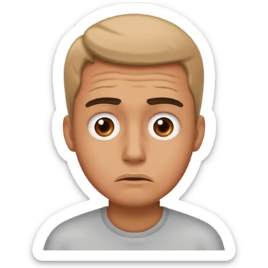 a worried man sticker