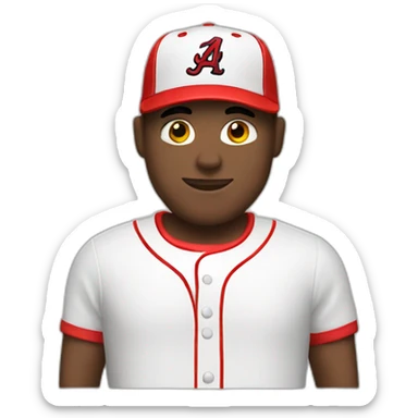 white man with white and red baseball cap sticker