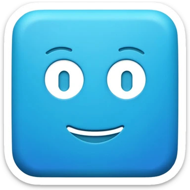 Please create a square blue emoji without changing the ‘KR’ lettering. sticker