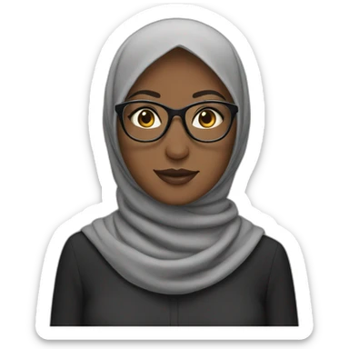 Black hijab with glasses sticker