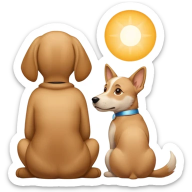 Dog and Human sitting next to each other from the back  sticker