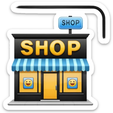 shop with the word shop in the sign sticker