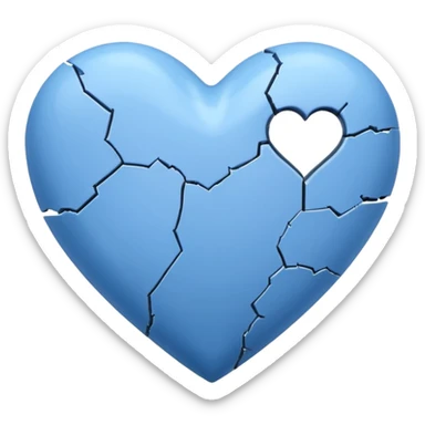 blue heart with small crack sticker