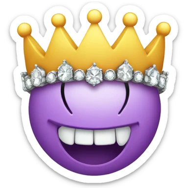 CREATE EMOJI WITH DIAMOND CROWN AND TEETH sticker