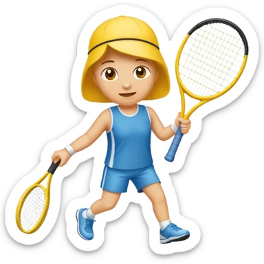 maak en emoji die moe is door het sporten het heeft een tennis band op zijn hoofd en hij is super moe die ook zweet druppels heeft  sticker