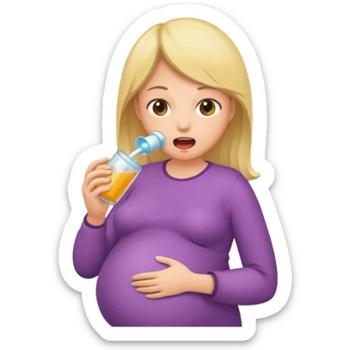 Pregnant women swallowing people sticker