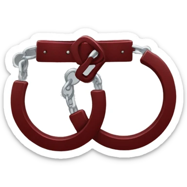 fuzzy handcuffs dark red sticker